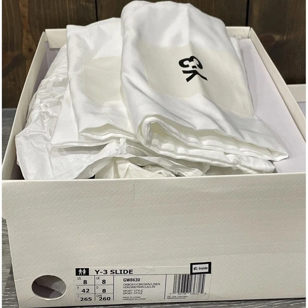 Y-3 Orbit Grey Clear Brown Beige White GW8630 Slide Sandal Mule Slipper Men's‎ 8